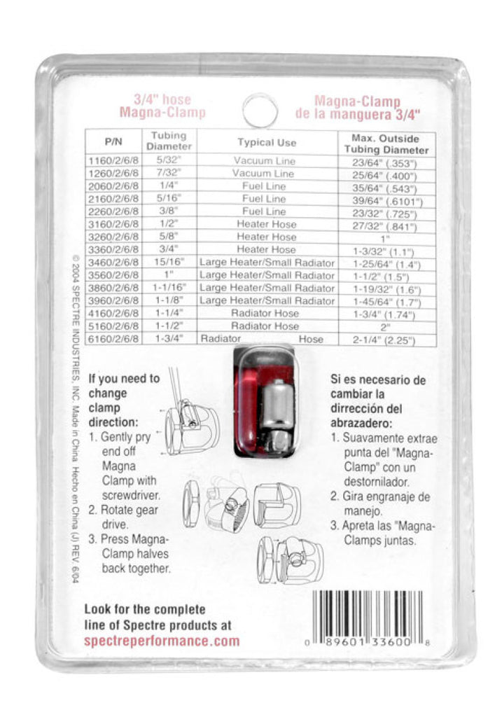 Spectre Magna-Clamp Hose Clamp 3/4in. - Red/Blue